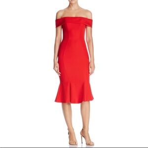 BARIANO Australia Red Midi Bodycon Dress